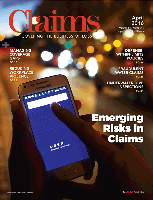 Claims Magazine cover Issue April 2016